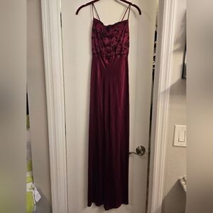 Elegant Burgundy Evening Gown